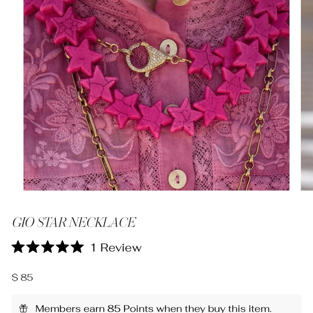 ISO pink Star Necklace